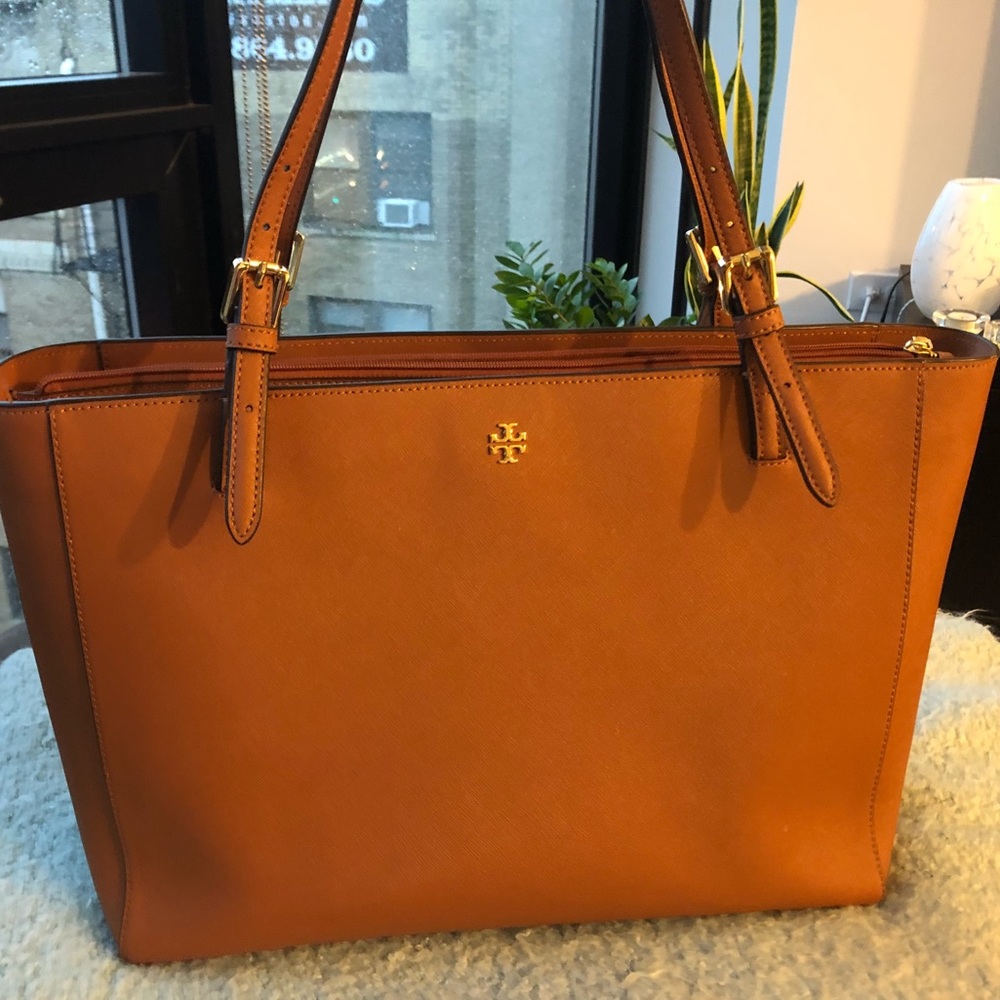 Large Tory Burch brown tote purse
